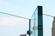 Frameless laminated glass railing special eight layer.	