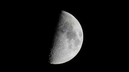 Wall Mural - half moon seen with telescope