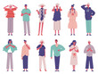© WinWin - Disagree people negative rejection gesture signs expressions. Sign language disagree characters vector illustration set. People with stop or disagree gestures
