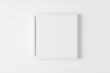 White wall frame mockup, square size.