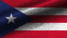 Puerto Rico Realistic Fabric Texture Effect Wavy Flag 3D Illustration