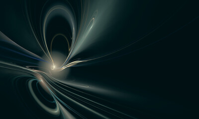 Wall Mural - Fantastic 3d digital illustration of glowing star and dynamic beams of lights in dark deep abyss of space. Technological, scientific or mystical concept. Great as background, cover or blank. 