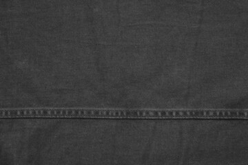 Wall Mural - black denim with one horizontal stitch for background or wallpaper