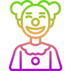 Sticker - clown gradient icon