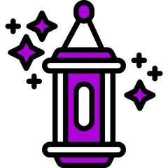 Poster - lantern one color icon