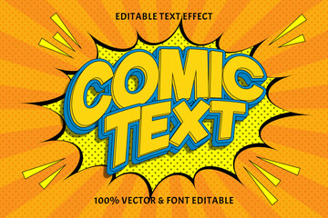 Wall Mural - Comic text editable text effect emboss comic style