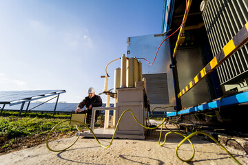 Wall Mural - execution of electrical measuring works on the power transformer