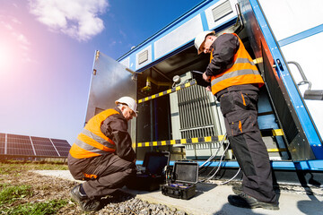 Wall Mural - execution of electrical measuring works on the power transformer