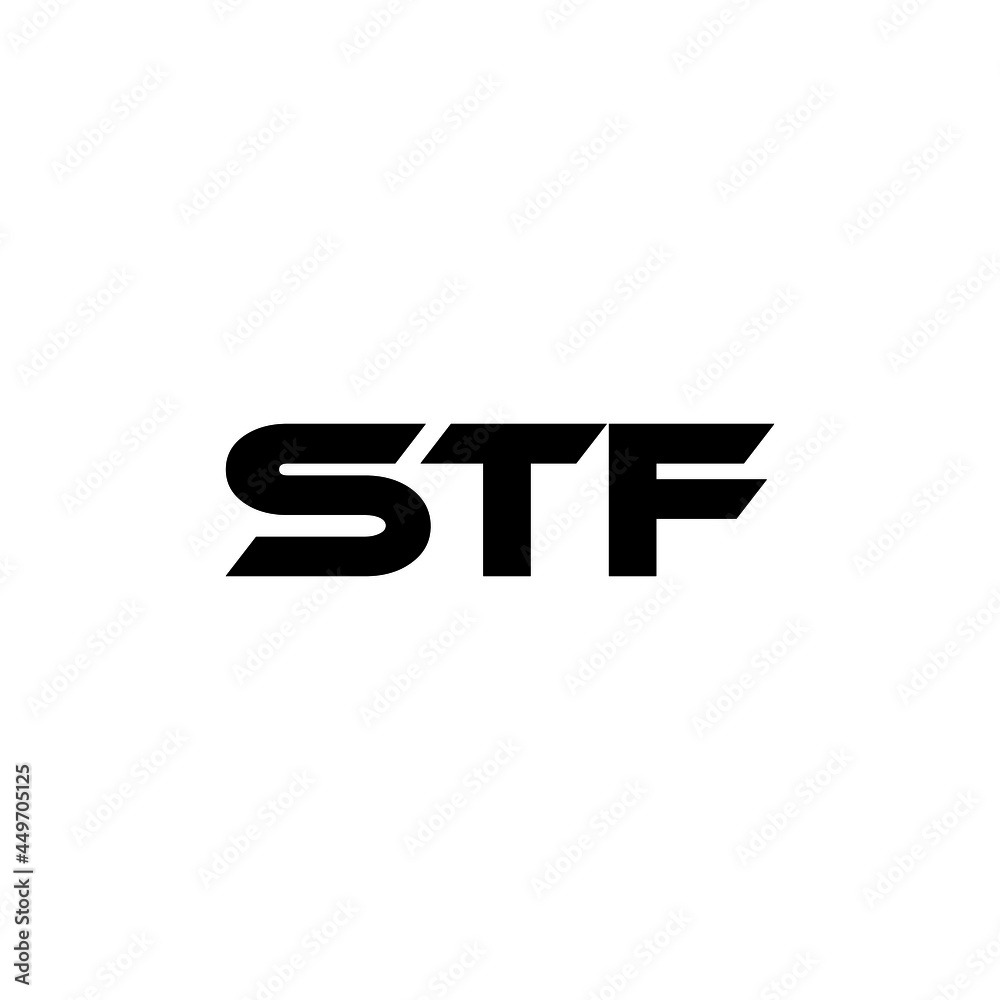 STF letter logo design with white background in illustrator, vector ...