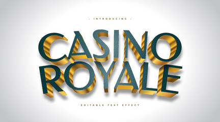 Wall Mural - casino royale text in green and gold style with 3d effect