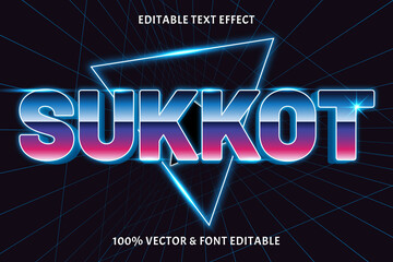 Wall Mural - Sukkot editable text effect retro style