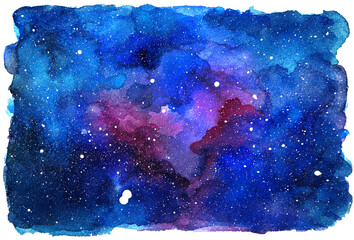 cosmic illustration. beautiful colorful space background. watercolor cosmos