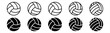 Volleyball icons set. Outline set of volleyball vector icons for web, app design isolated on white background