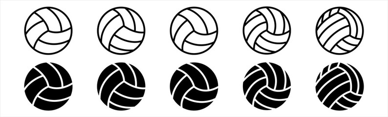 Wall Mural - Volleyball icons set. Outline set of volleyball vector icons for web, app design isolated on white background