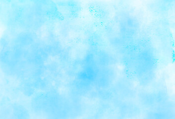 Wall Mural - watercolor illustration art abstract blue color texture background, clouds and sky pattern.