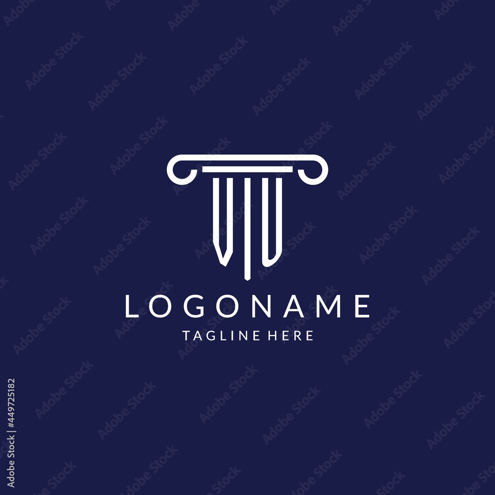 VU logo monogram with pillar shape designs Stock Vector | Adobe Stock