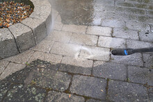  High Pressure Water Cleaning . Before And Efter. 
