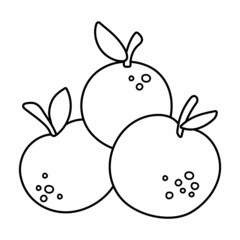 Wall Mural - Vector black and white apples pile with leaves. Autumn fruit line icon. Funny outline illustration isolated on white background. Garden or farm harvest clipart or coloring page.