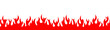 © dlyastokiv - Red flame on a white background.Burning fire decoration element. Fire illustration for design. Flame frame border - stock vector