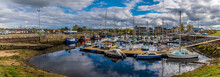 A Panorama View Across The Harbour At Nairn, Scotland On A Summers Day
