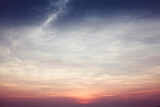 Fototapeta Zachód słońca - Amazing blue sky evening before sunset.