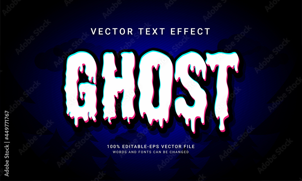 Ghost editable text style effect with halloween event theme Stock ...