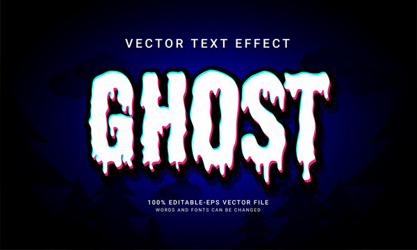 Ghost editable text style effect with halloween event theme