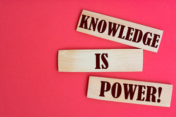 Wall Mural - Knowledge is Power! write on wooden blocks.