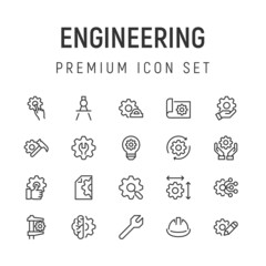 Poster - Premium pack of engineering line icons.