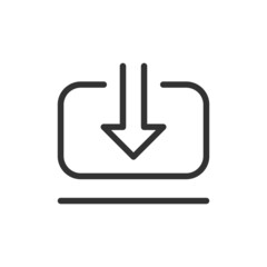 Poster - simple download line icon.