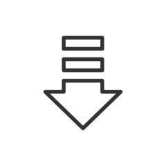 Poster - thin line icon of download.