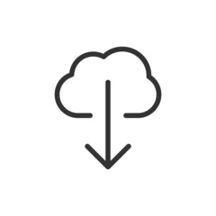 Poster - thin line icon of download.