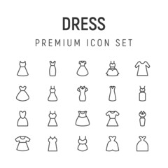 Poster - Premium pack of dress line icons.