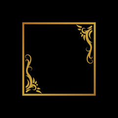 Poster - Decorative elegant gold frame background. - Vector.