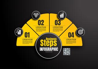 Wall Mural - infographics business, process chart design template for presentation, abstract timeline elements.