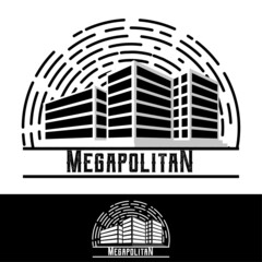Aufkleber - metropolitan logo with many tall and majestic buildings. presentation, business card element