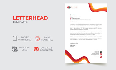 Modern Abstract Letterhead Design template