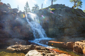 Sticker - Waterfall in mountains