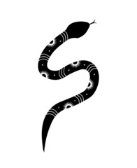 Wall Mural - Magic snake in boho style. Mystical symbol in a trendy minimalist style. Esoteric vector illustration.