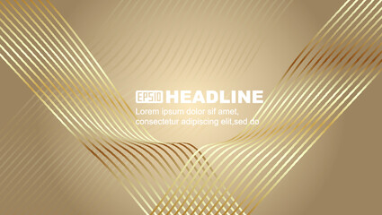 Poster - abstract background with golden ribbon