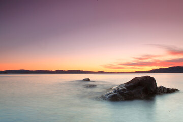 sunset over the sea in west Norway