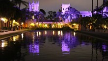Night Reflection In Balboa Park, San Diego, California