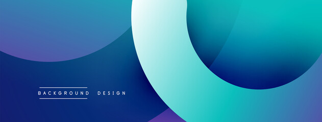 Abstract overlapping lines and circles geometric background with gradient colors