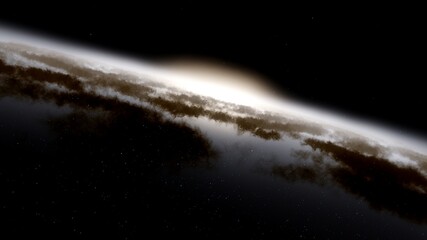 Wall Mural - galaxy in space, spiral galaxy 3d render