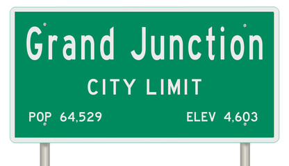 Wall Mural - Rendering of a green Colorado highway sign with city information
