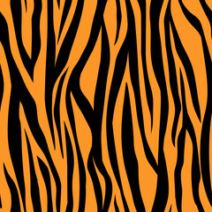 Wall Mural - A set of seamless wild animal coloring patterns. The skin of a tiger, giraffe, leopard, zebra, cheetah. Contemporary background for printing. Imitation of camouflage. Vector graphics.