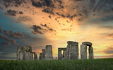 Fototapeta  - Dolmen Stonehenge England. United Kingdom. Prehistoric monument Salisbury Plain Wiltshire Amesbury. 