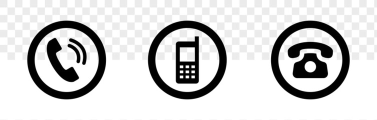 Poster - Isolated telephone simbols on white background. Phone icon set.