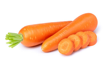 Poster - carrots isolated on white