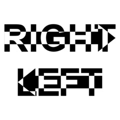 Poster - Sign logo left right arrow word, vector word left right arrow